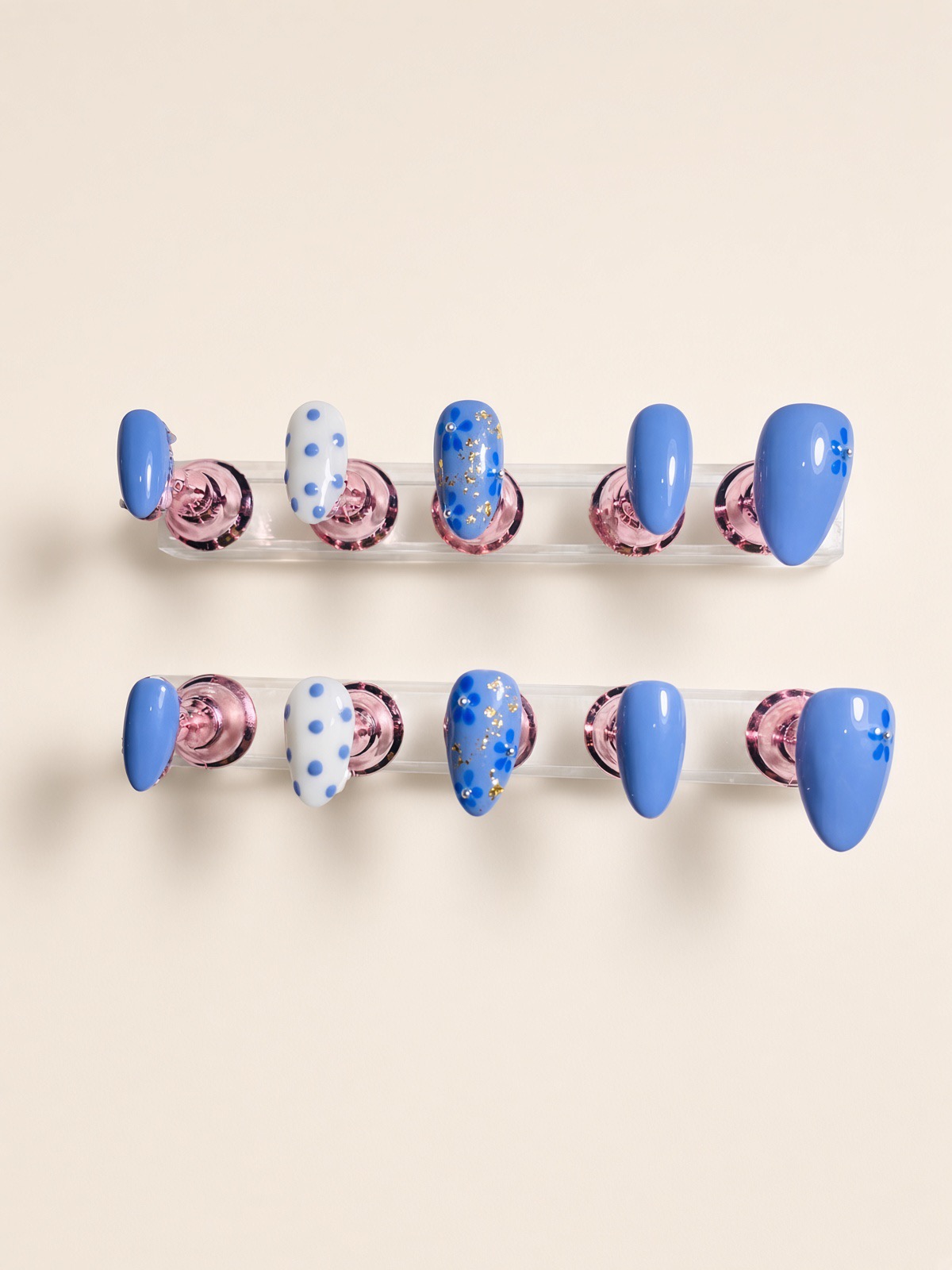 Blue Bloom press-on nails TWINSS